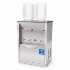 ตู้กดน้ำเย็นสแตนเลส MAXCOOL แบบขวดคว่ำ 2 ใบ 4 ก๊อก รุ่น MC-4PW-1