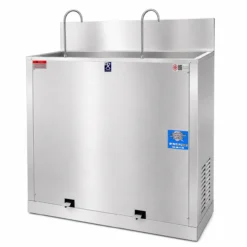 ตู้กดน้ำเย็นสแตนเลส MAXCOOL ระบบปิด เท้าเหยียบ ก๊อกงวงช้าง 2 ก๊อก รุ่น MC-RFE02