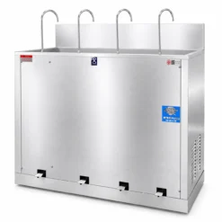 ตู้กดน้ำเย็นสแตนเลส MAXCOOL ระบบปิด เท้าเหยียบ ก๊อกงวงช้าง 4 ก๊อก รุ่น MC-RFE04