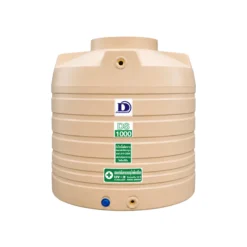 ถังเก็บน้ำ Duangsiri รุ่น DS1000shortCM สีครีม ถังน้ำ PE Food Grade กัน UV