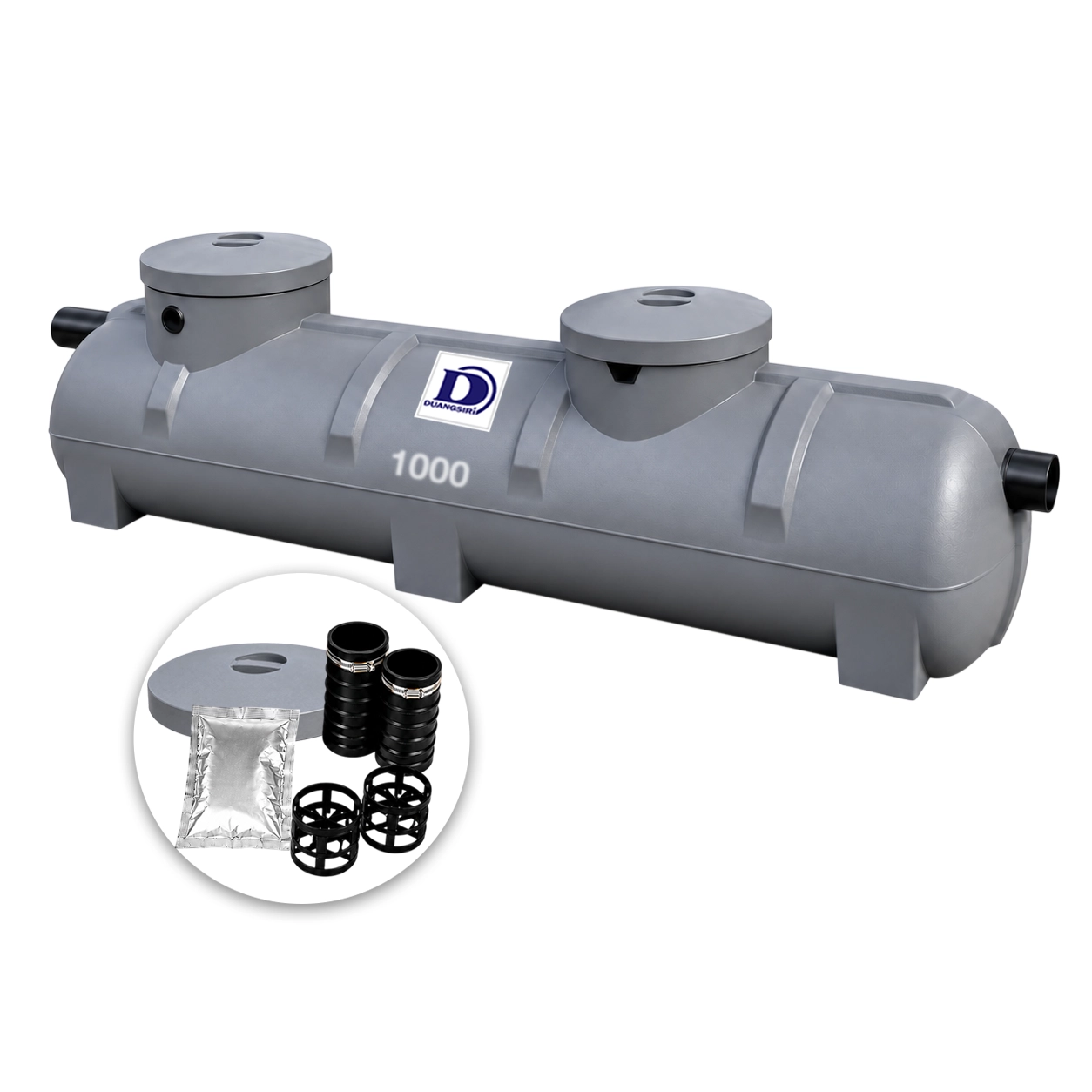 ถังบำบัดน้ำเสีย Dunagsiri 1000 ลิตร รุ่น DSST1000CS ทรงแคปซูล แบบไร้อากาศ ของแถม